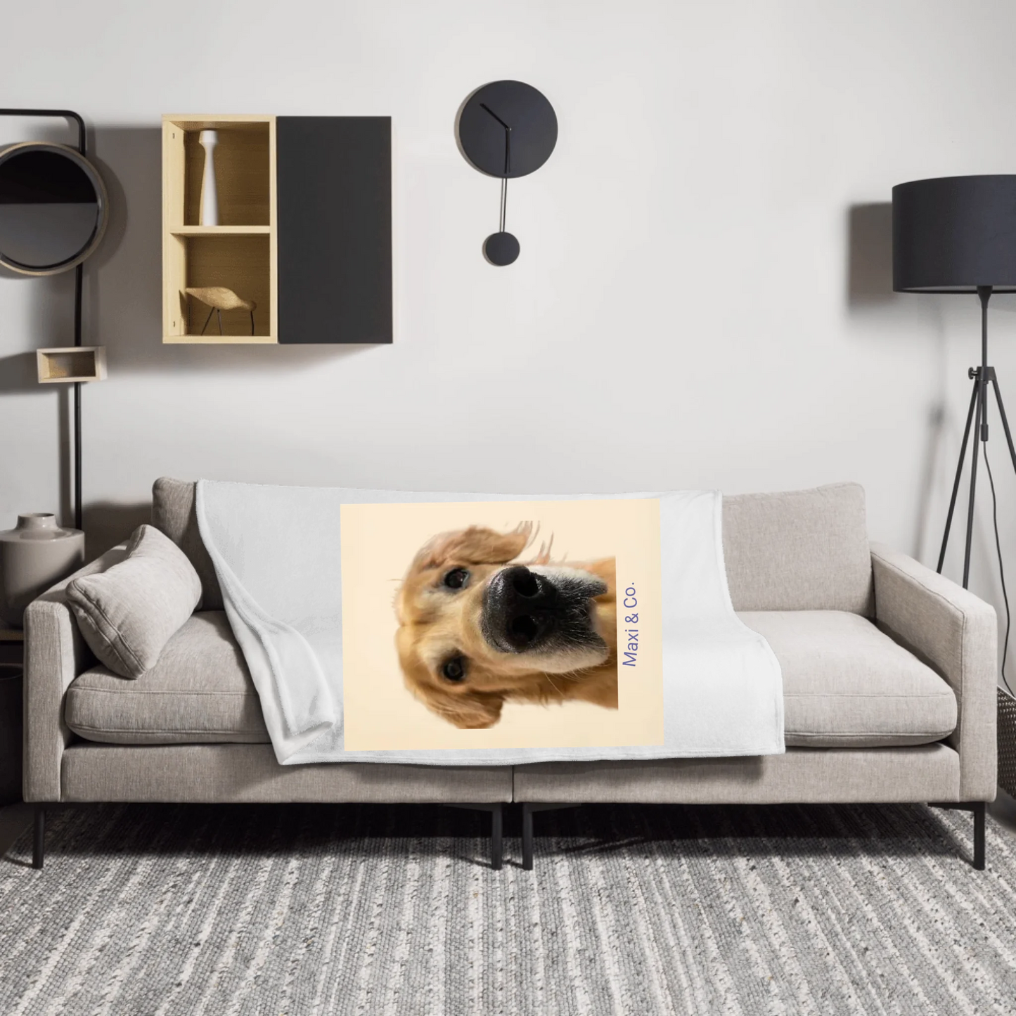 Custom Pet Photo Blanket β Personalized Dog Throw Blanket with Name